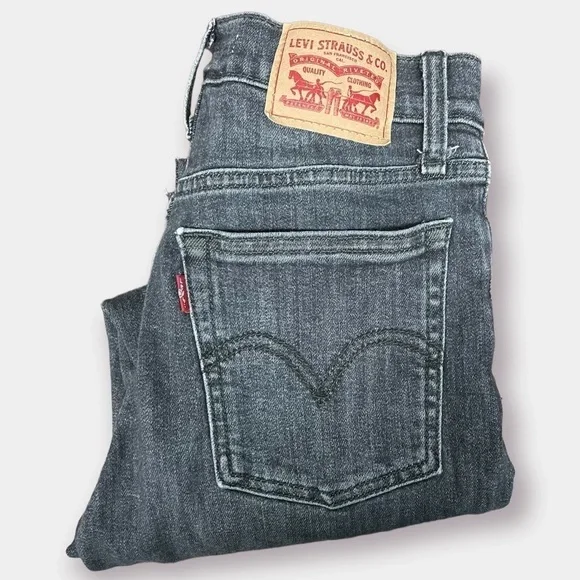 Levi's Wedgie Skinny High Rise Cropped Button Fly Black Size 25